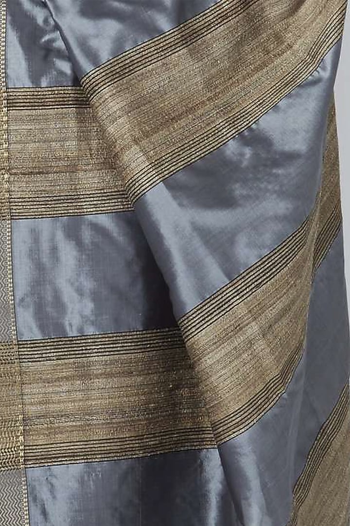 Grey Handwoven Silk Wedding Saree by Vaishali S at Pernia's Pop Up Shop