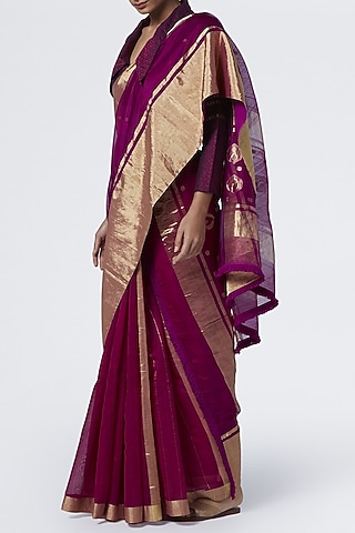 Magenta Silk Saree by Vaishali S
