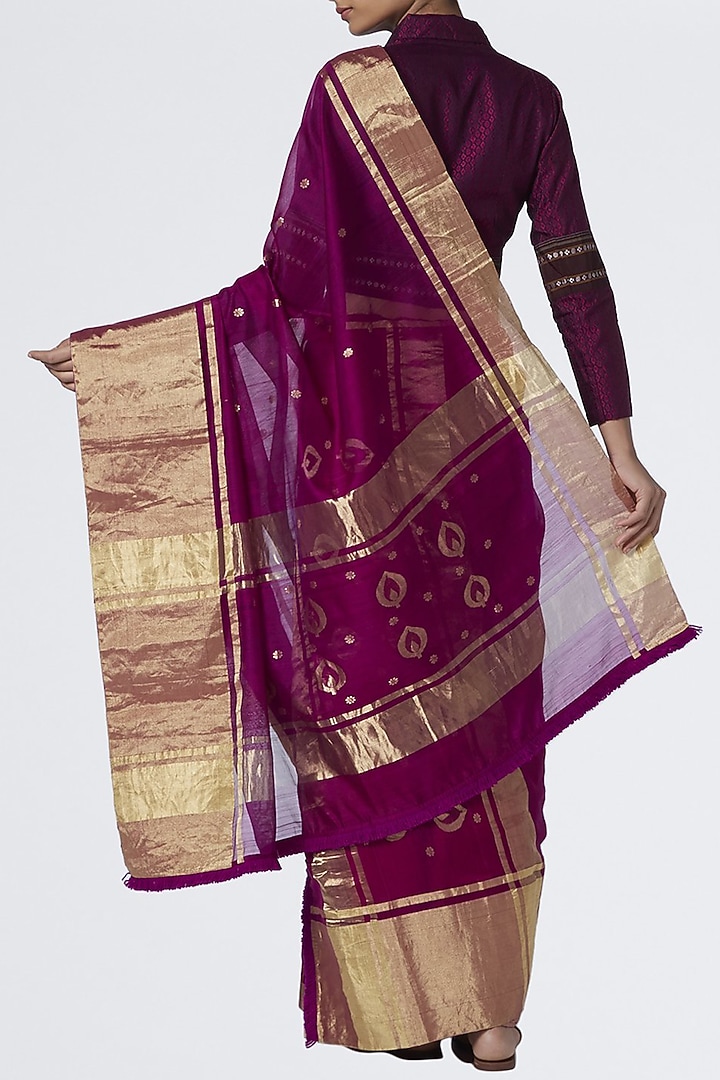 Magenta Silk Wedding Saree by Vaishali S at Pernia's Pop Up Shop