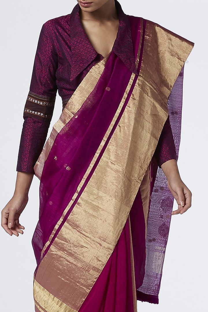 Magenta Silk Wedding Saree by Vaishali S at Pernia's Pop Up Shop