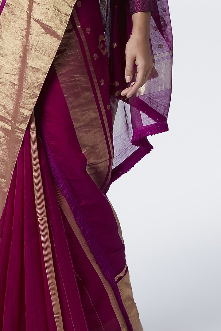 Magenta Silk Wedding Saree by Vaishali S at Pernia's Pop Up Shop