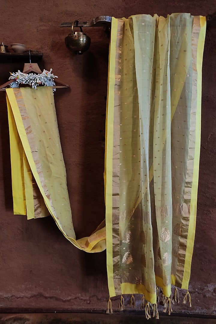 Yellow Silk Saree by Vaishali S