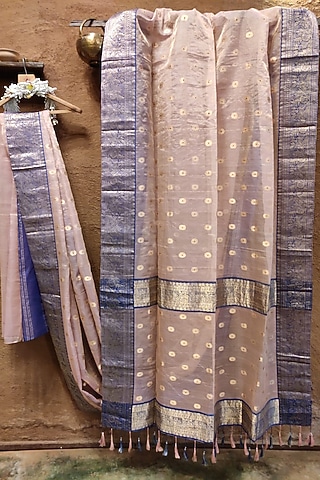 Powder Pink Silk Saree by Vaishali S