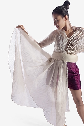 White Top With Cords Detailing by Vaishali S