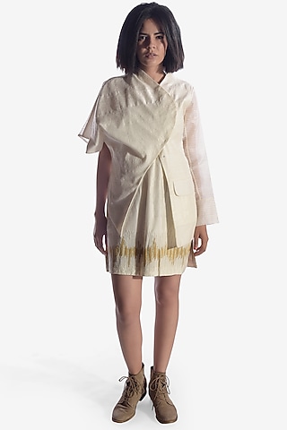 Off White Handwoven Jacket by Vaishali S