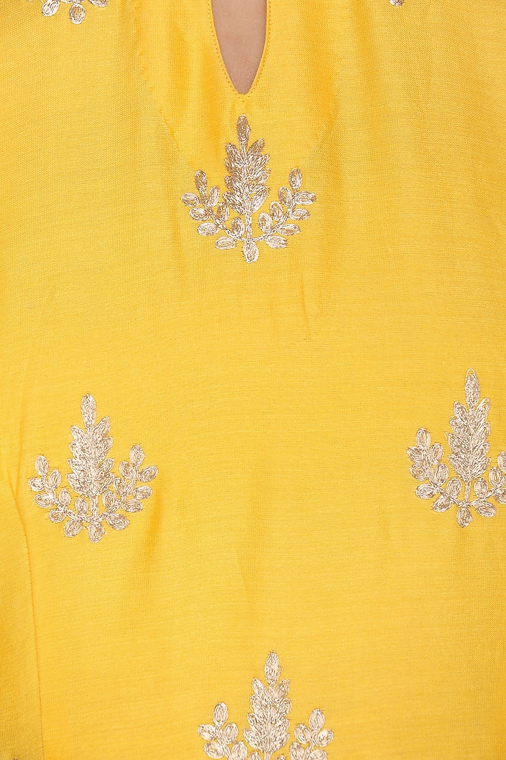 Yellow embroidered anarkali with dupatta available only at Pernia's Pop Up Shop.