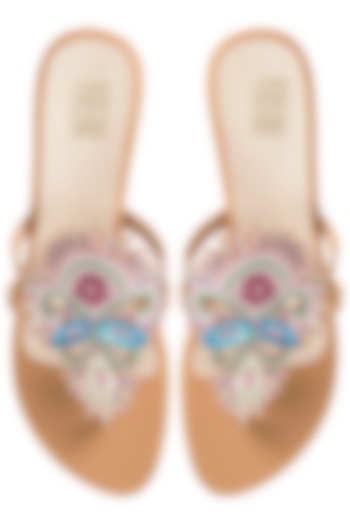 Multi Coloured Embroidered Platform Sandals by Veruschka By Payal Kothari