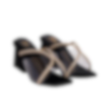 Black Micro Suede Slip-On Heels by Veruschka By Payal Kothari at Pernia's Pop Up Shop