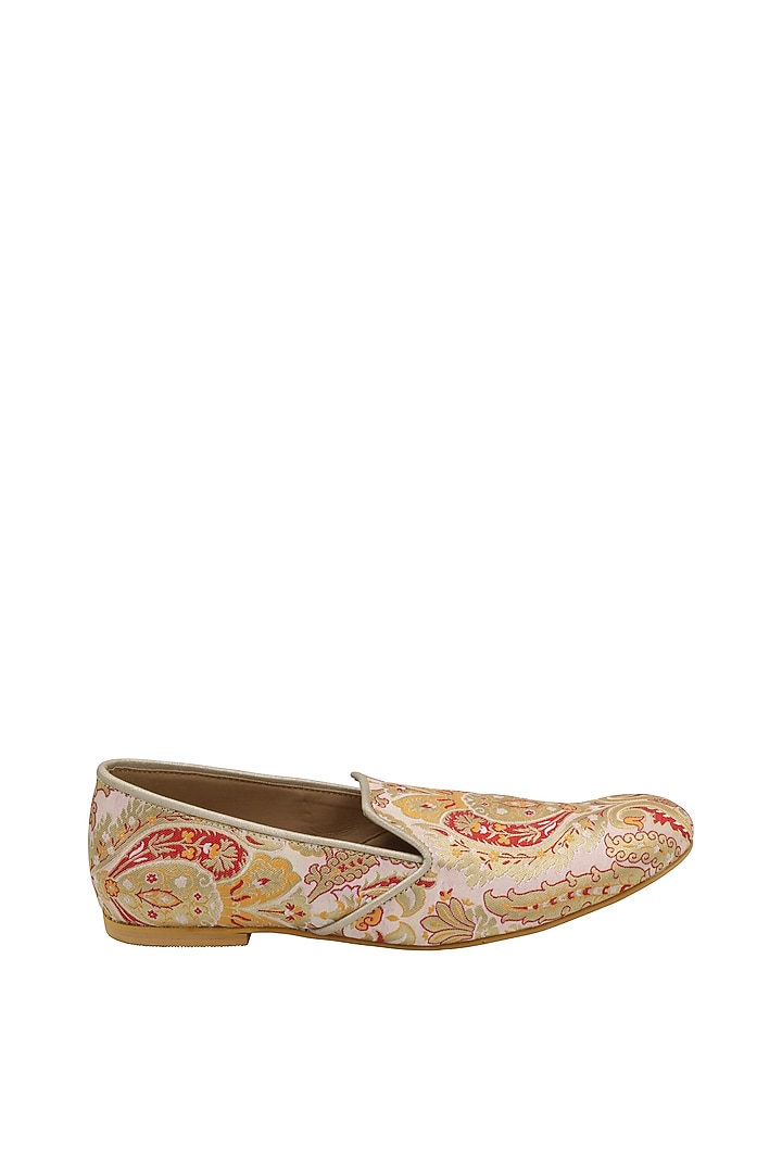 Light Pink Brocade Loafers by PAKO at Pernia's Pop Up Shop