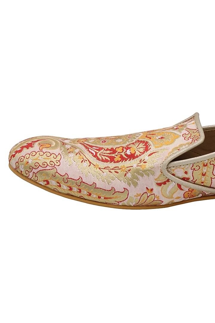 Light Pink Brocade Loafers by PAKO at Pernia's Pop Up Shop