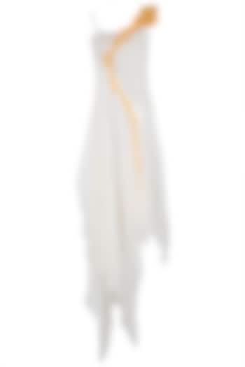 White Asymmetrical Maxi Dress by Vaishali S
