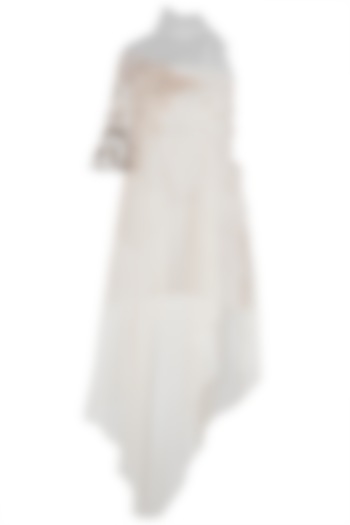 White Dress with Asymmetrical Cape Jacket by Vaishali S