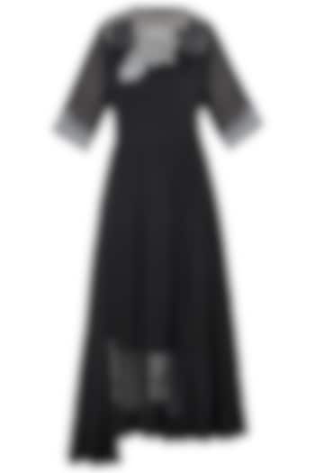 Black Texture Midi Dress by Vaishali S