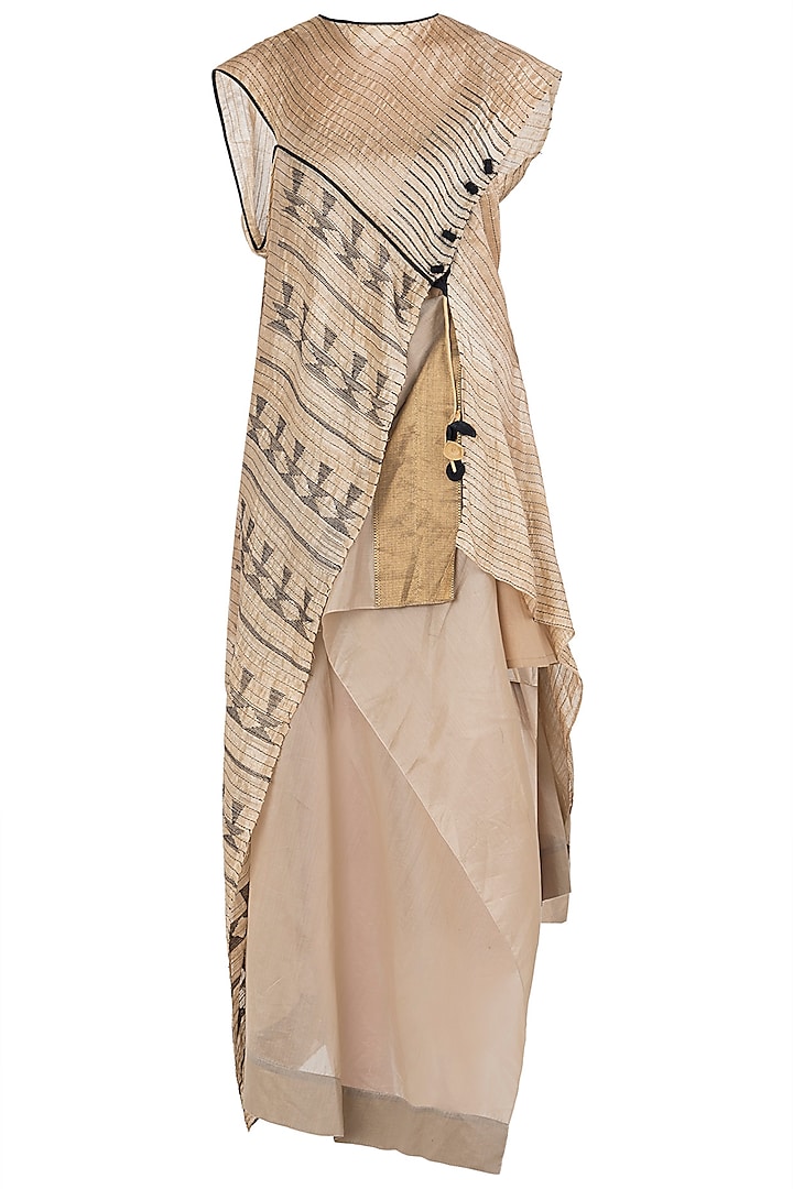 Beige Asymmetrical Maxi Dress by Vaishali S