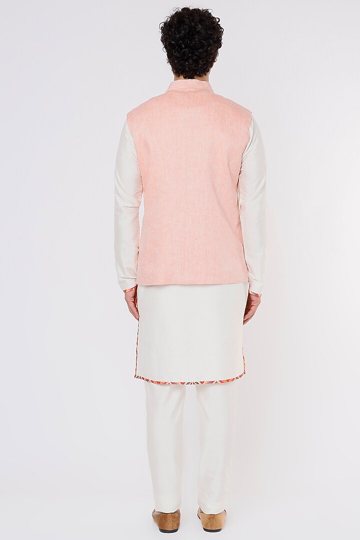 Blush Pink Linen Bundi Jacket by Vavci at Pernia's Pop Up Shop