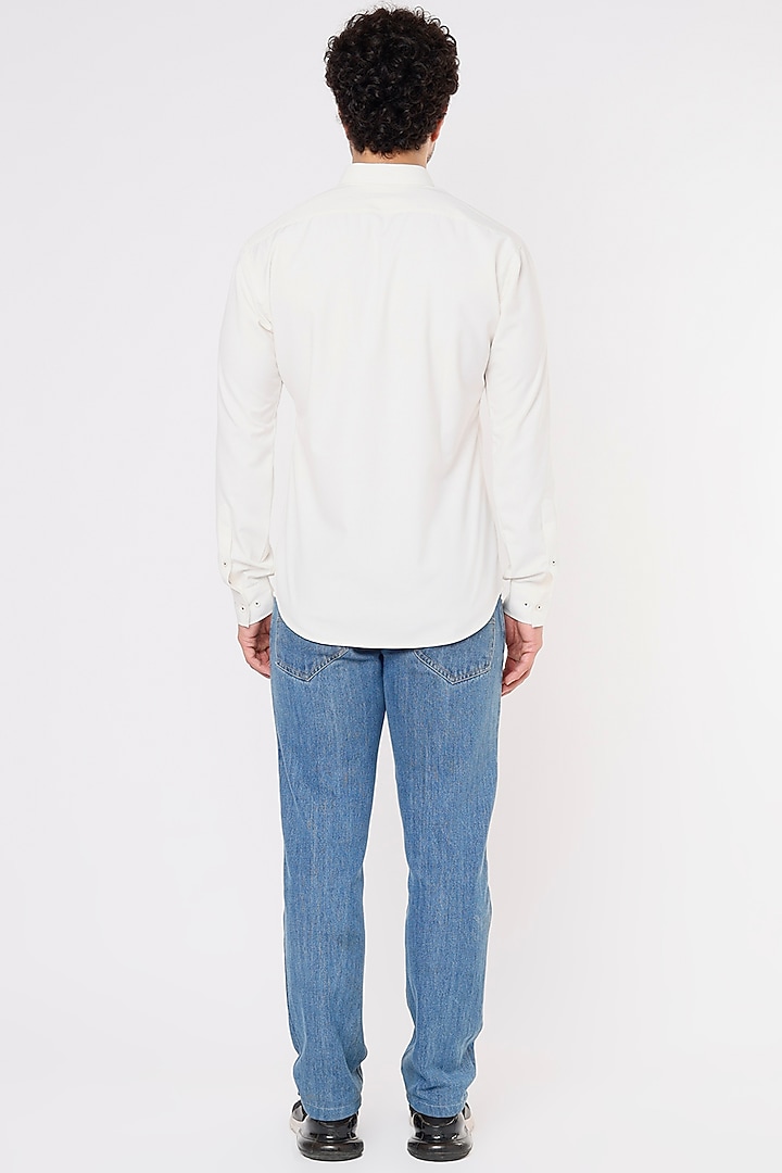 White Party Wear Shirt In Cotton by Vavci at Pernia's Pop Up Shop