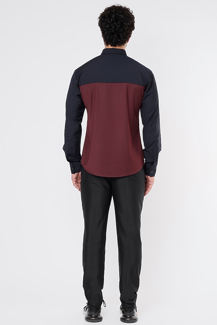 Maroon Poly Viscose Party Wear Shirt by Vavci at Pernia's Pop Up Shop