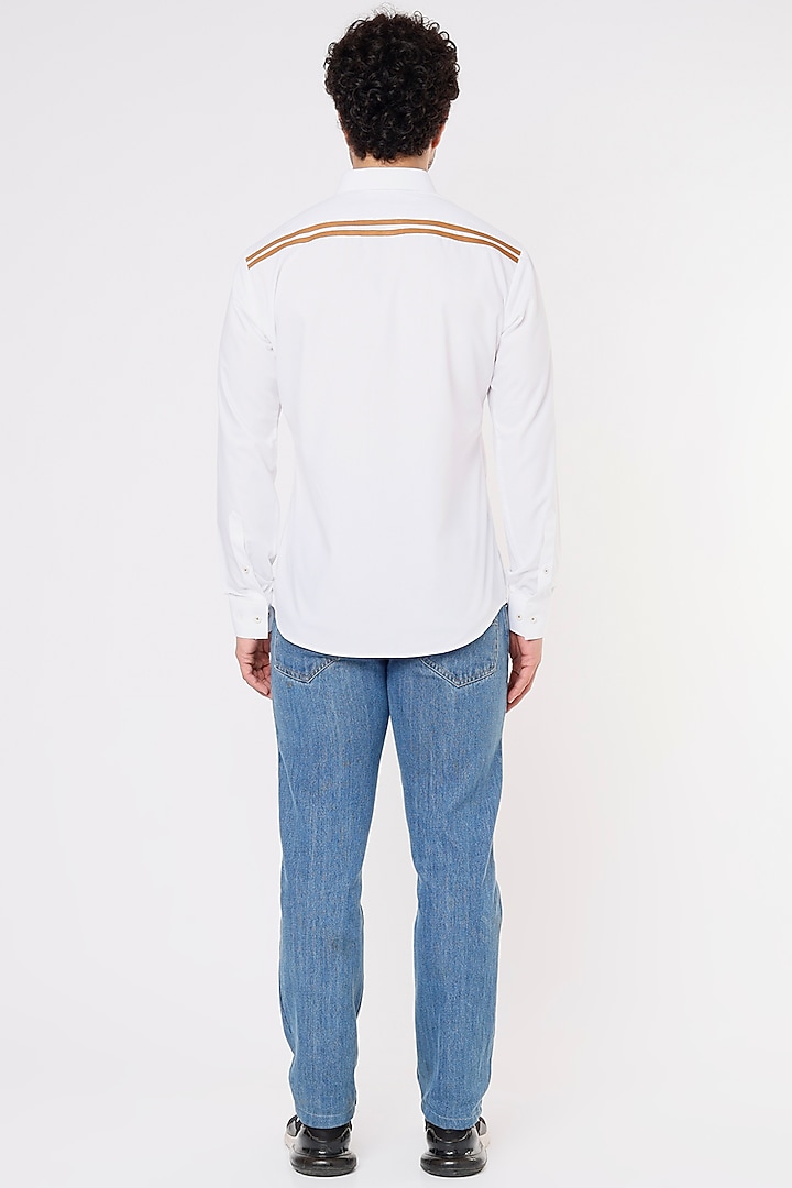 White Cotton Party Wear Shirt by Vavci at Pernia's Pop Up Shop