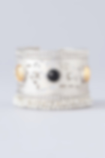 Gold Finish Multi-Colored Semi-Precious Stone Bangle by Velvetbox by Shweta at Pernia's Pop Up Shop