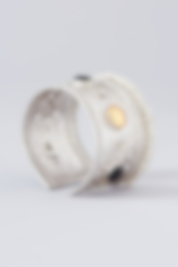 Silver Finish Multi-Colored Semi-Precious Stone Bangle by Velvetbox by Shweta at Pernia's Pop Up Shop