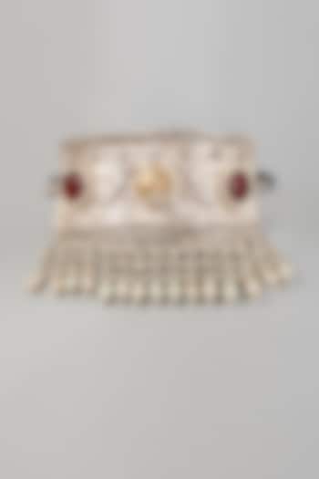 Oxidised Finish Semi-Precious Stone Necklace In Sterling Silver by Velvetbox by Shweta at Pernia's Pop Up Shop