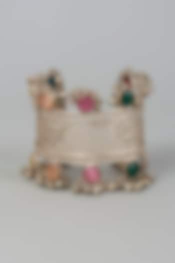 Silver Finish Multi-Colored Stones Bangle by Velvetbox by Shweta at Pernia's Pop Up Shop