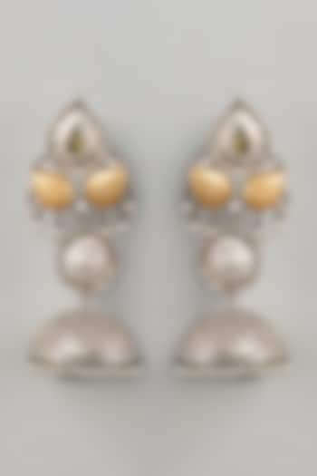 Oxidised Silver Finish Jhumka Earrings by Velvetbox by Shweta at Pernia's Pop Up Shop
