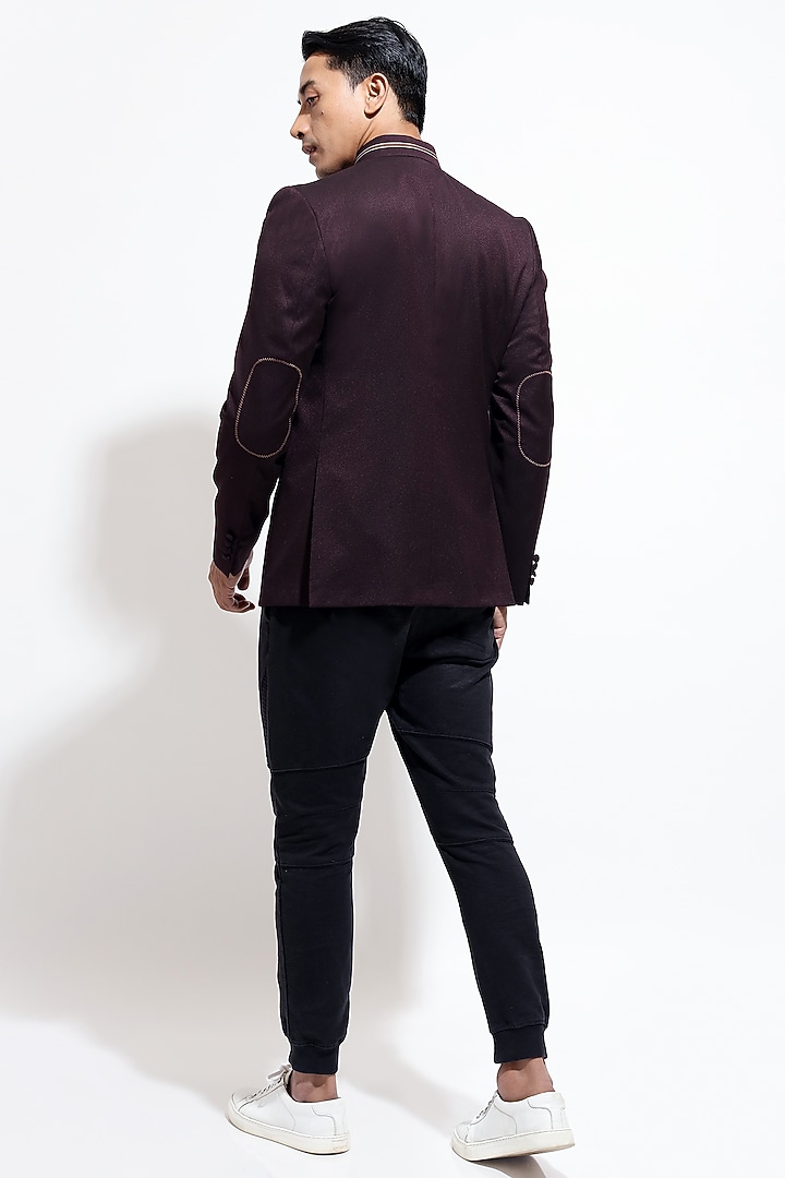 Burgundy Suiting Sports Jacket by Vivek Karunakaran at Pernia's Pop Up Shop