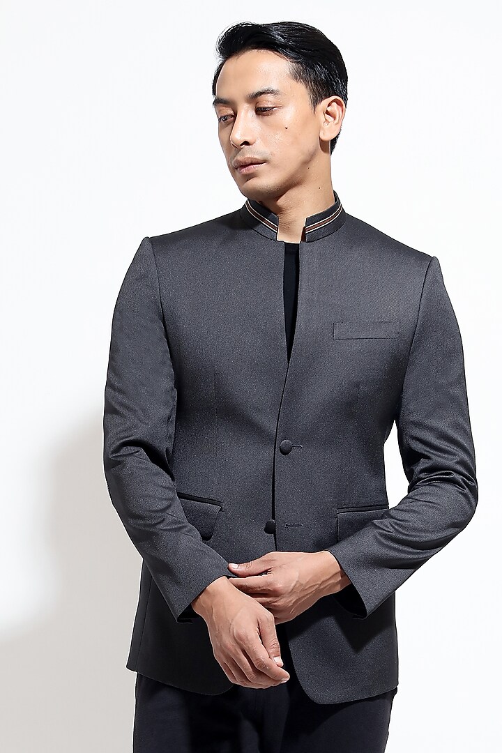 Grey Suiting Sports Jacket by Vivek Karunakaran at Pernia's Pop Up Shop