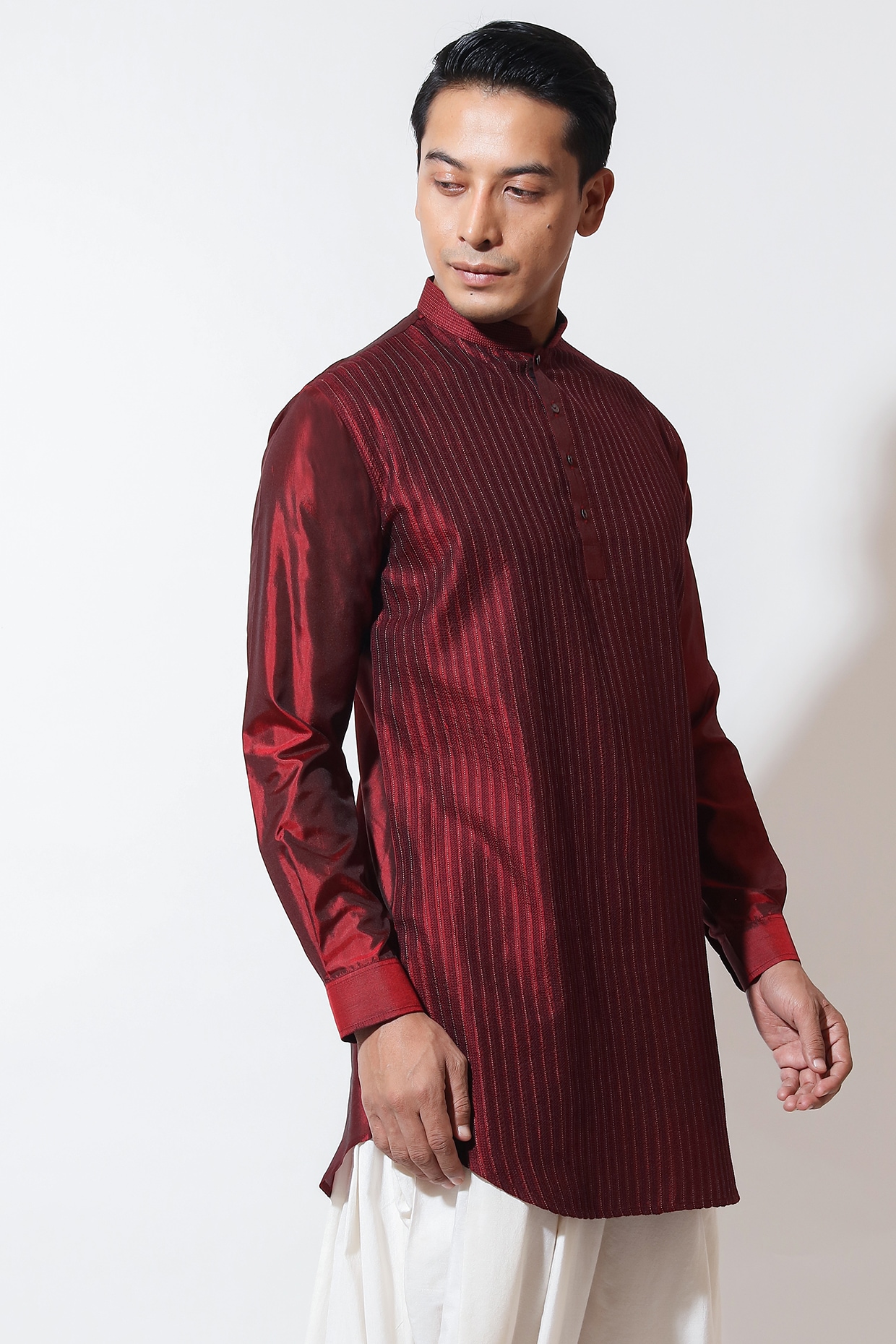Buy Dark Red Kurta Pajama for men Online from Indian Designers 2024