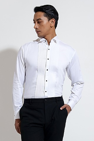 White Poplin Shirt by Vivek Karunakaran