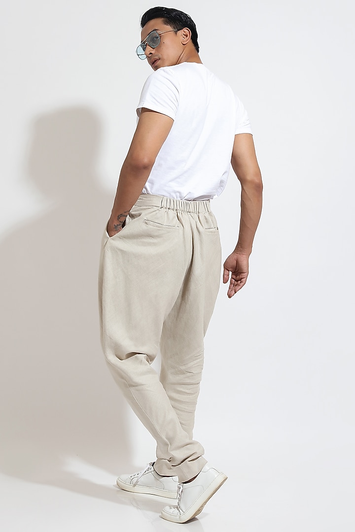 Beige Linen Jodhpuri Pants by Vivek Karunakaran at Pernia's Pop Up Shop