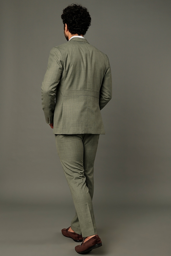 Sage Green Suiting Tuxedo Set by Vivek Karunakaran at Pernia's Pop Up Shop