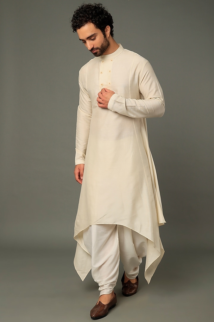 Ivory Spun Cotton Pants by Vivek Karunakaran at Pernia's Pop Up Shop