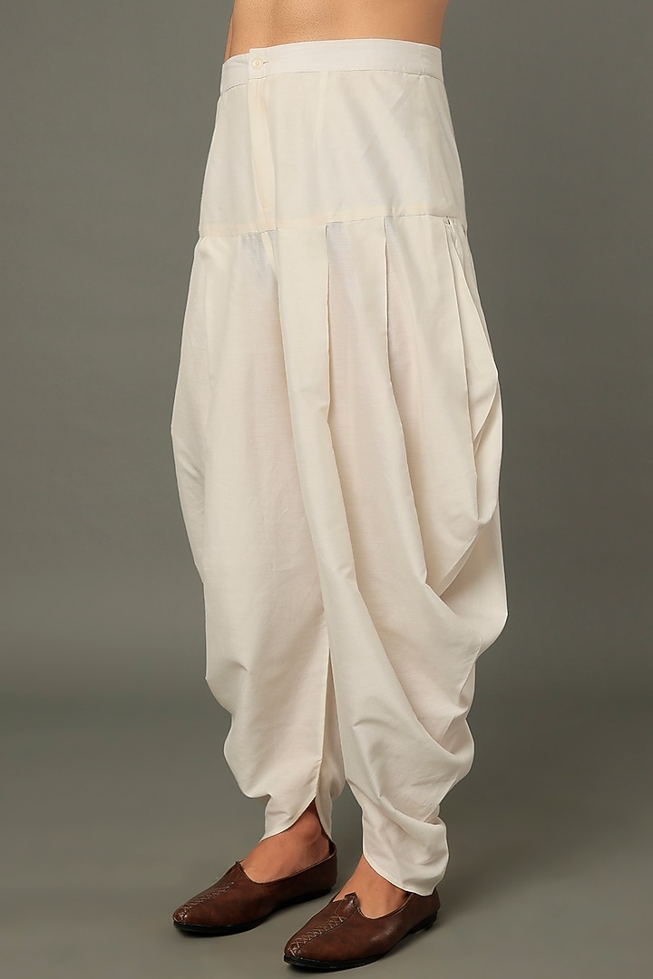 Ivory Spun Cotton Pants by Vivek Karunakaran at Pernia's Pop Up Shop
