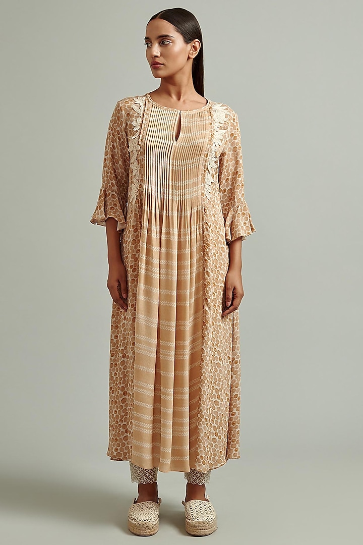 Ochre Embroidered Tunic by Varq By Varun Nidhika