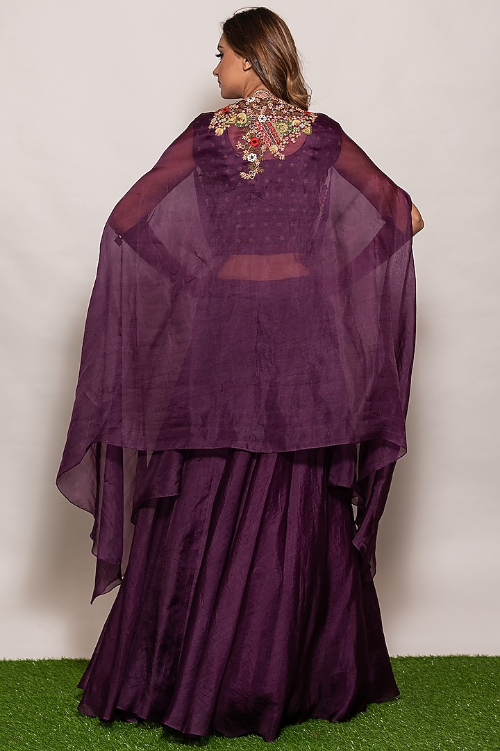 Purple Organza Wedding Lehenga Set by Vara By Vibha & Priti at Pernia's Pop Up Shop