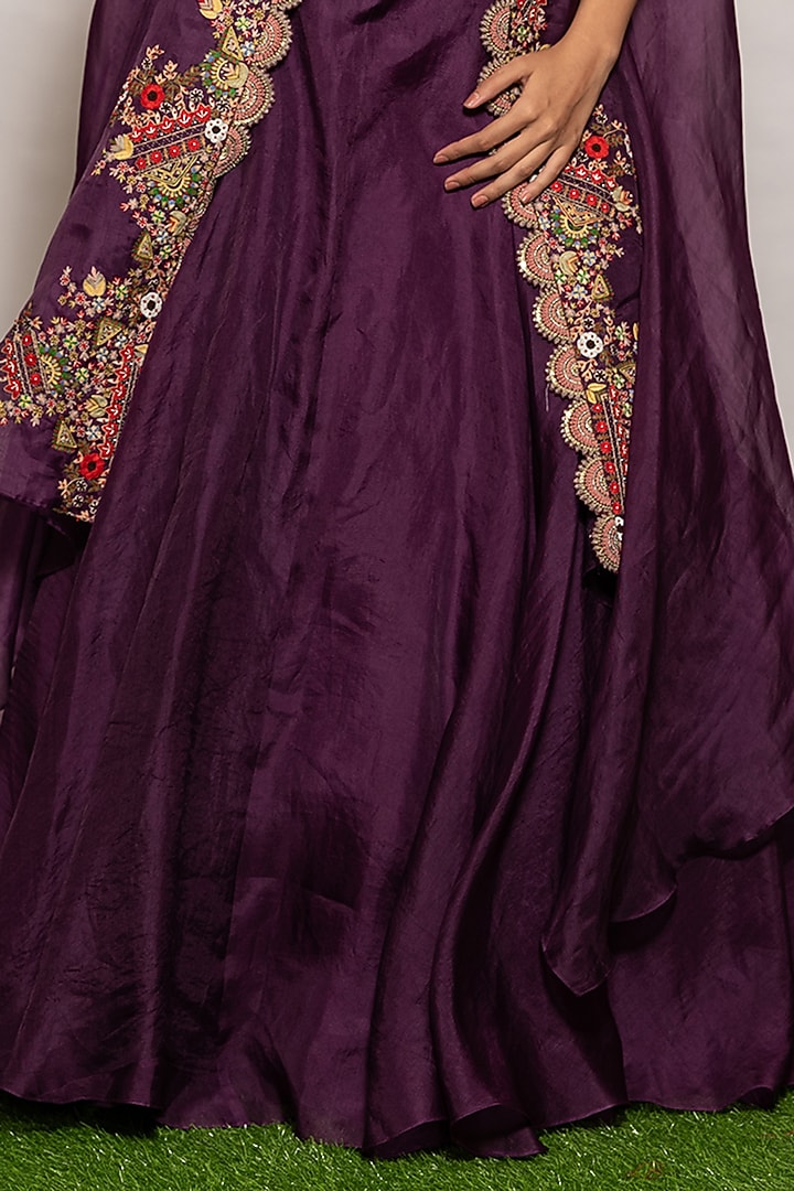 Purple Organza Wedding Lehenga Set by Vara By Vibha & Priti at Pernia's Pop Up Shop