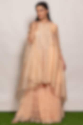 Pink Organza & Chiffon Party Wear Sharara Set by Vara By Vibha & Priti at Pernia's Pop Up Shop