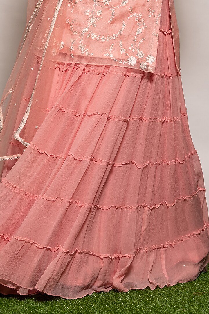 Pink Organza Party Wear Sharara Set by Vara By Vibha & Priti at Pernia's Pop Up Shop
