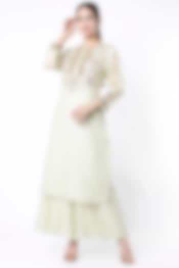 Mint Banarasi Party Wear Sharara Set by Vara By Vibha & Priti at Pernia's Pop Up Shop