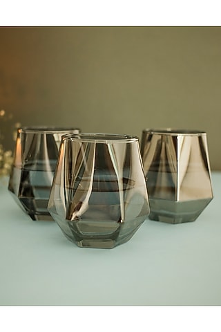 Grey Handcrafted Tinted Drinking Glasses (Set of 6) by H2H