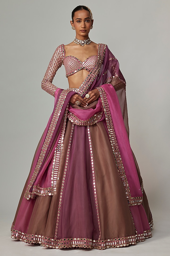 Multi-Colored Organza Gota Embroidered Wedding Lehenga Set by Vvani by Vani Vats at Pernia's Pop Up Shop
