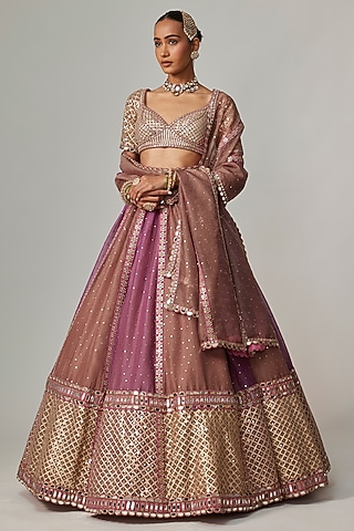 chinese dress ladies Pink Sangeet Outfit for Women in Georgette & Embroidery – HATKE BRIDE