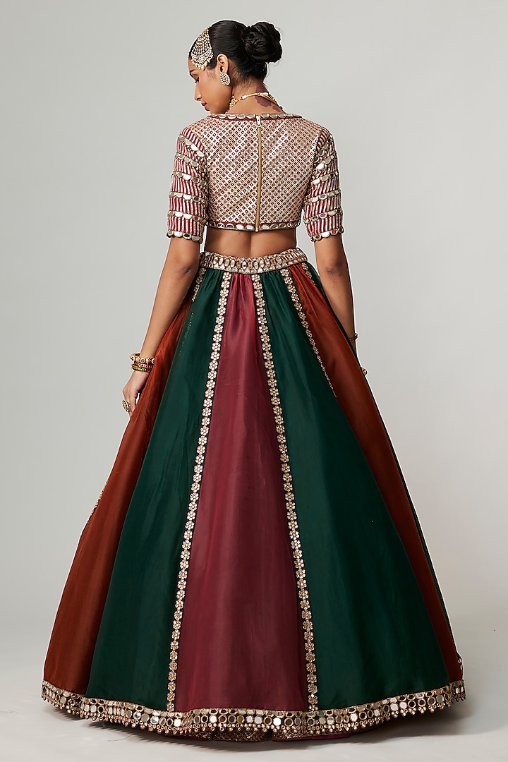 Multi-Colored Organza Gota Embroidered Wedding Lehenga Set by Vvani By Vani Vats at Pernia's Pop Up Shop
