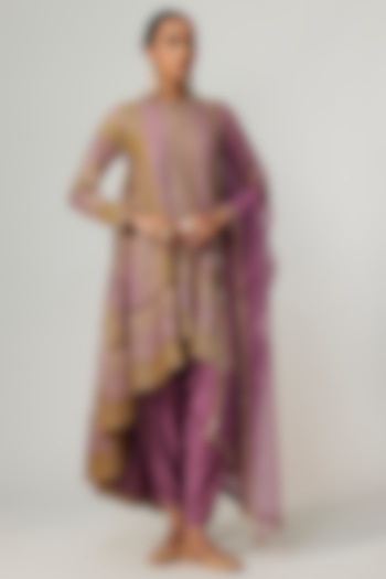 Multi-Colored Georgette Gota Embroidered Kurta Set by Vvani By Vani Vats at Pernia's Pop Up Shop