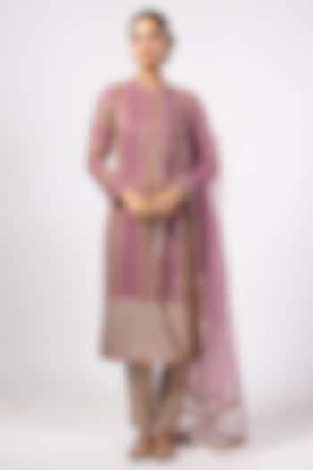 Multi-Colored Georgette Gota Embroidered Kurta Set by Vvani By Vani Vats at Pernia's Pop Up Shop