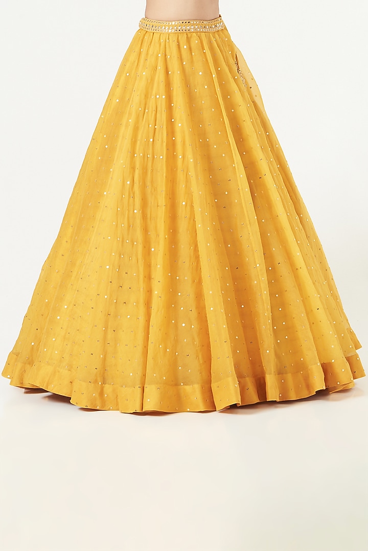 Yellow Georgette Wedding Lehenga Set by Vvani by Vani Vats at Pernia's Pop Up Shop