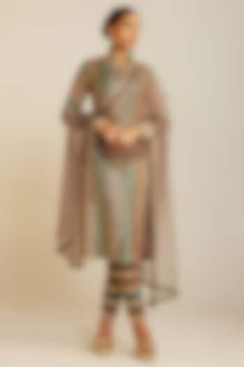 Multi-Colored Georgette Kurta Set by Vvani by Vani Vats at Pernia's Pop Up Shop