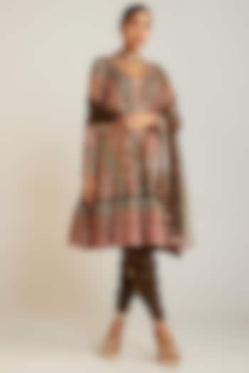 Multi-Colored Georgette A-Line Kurta Set by Vvani by Vani Vats at Pernia's Pop Up Shop